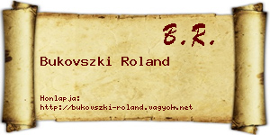 Bukovszki Roland névjegykártya